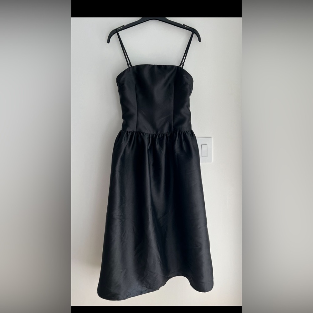 Self Portrait BLACK TAFFETA MIDI DRESS - Picture 3 of 4